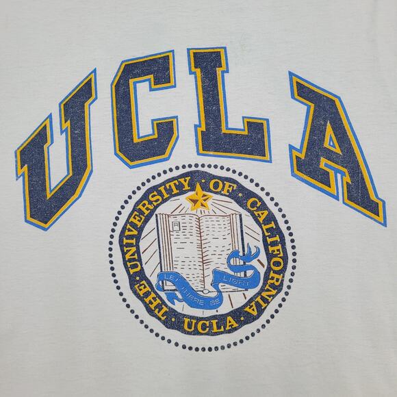 Vintage 80s University-of California Shirt Medium 19x27 Blue - Picture 12 of 16